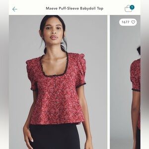 Anthropologie Pink Floral Blouse